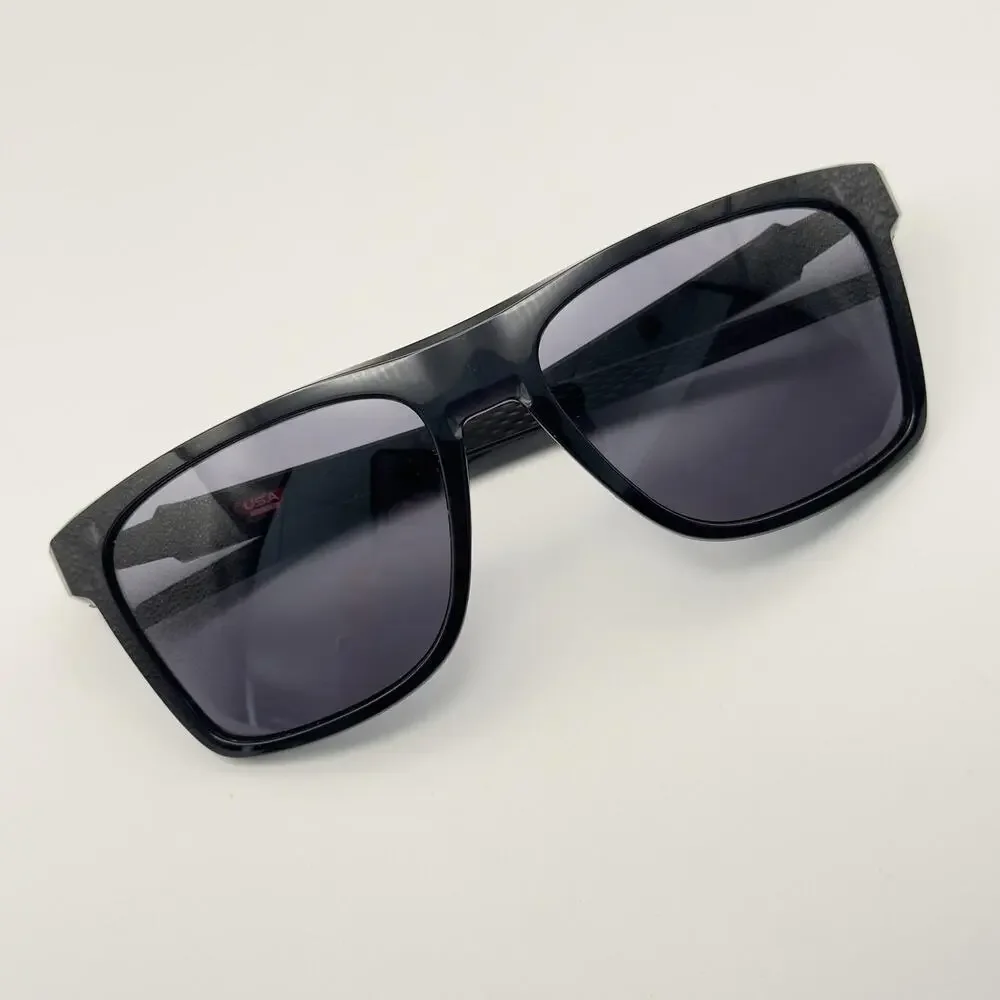 Oakley Sunglasses LEFFINGWELL OO9100-0157 Black Square Frame Prizm Grey Lens NEW